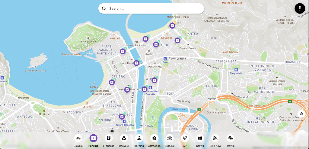 San Sebastian Thinkz Real-Time Map Parking Smart City