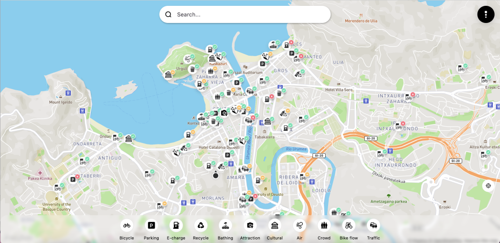 San Sebastian Thinkz Real-Time Map Smart City