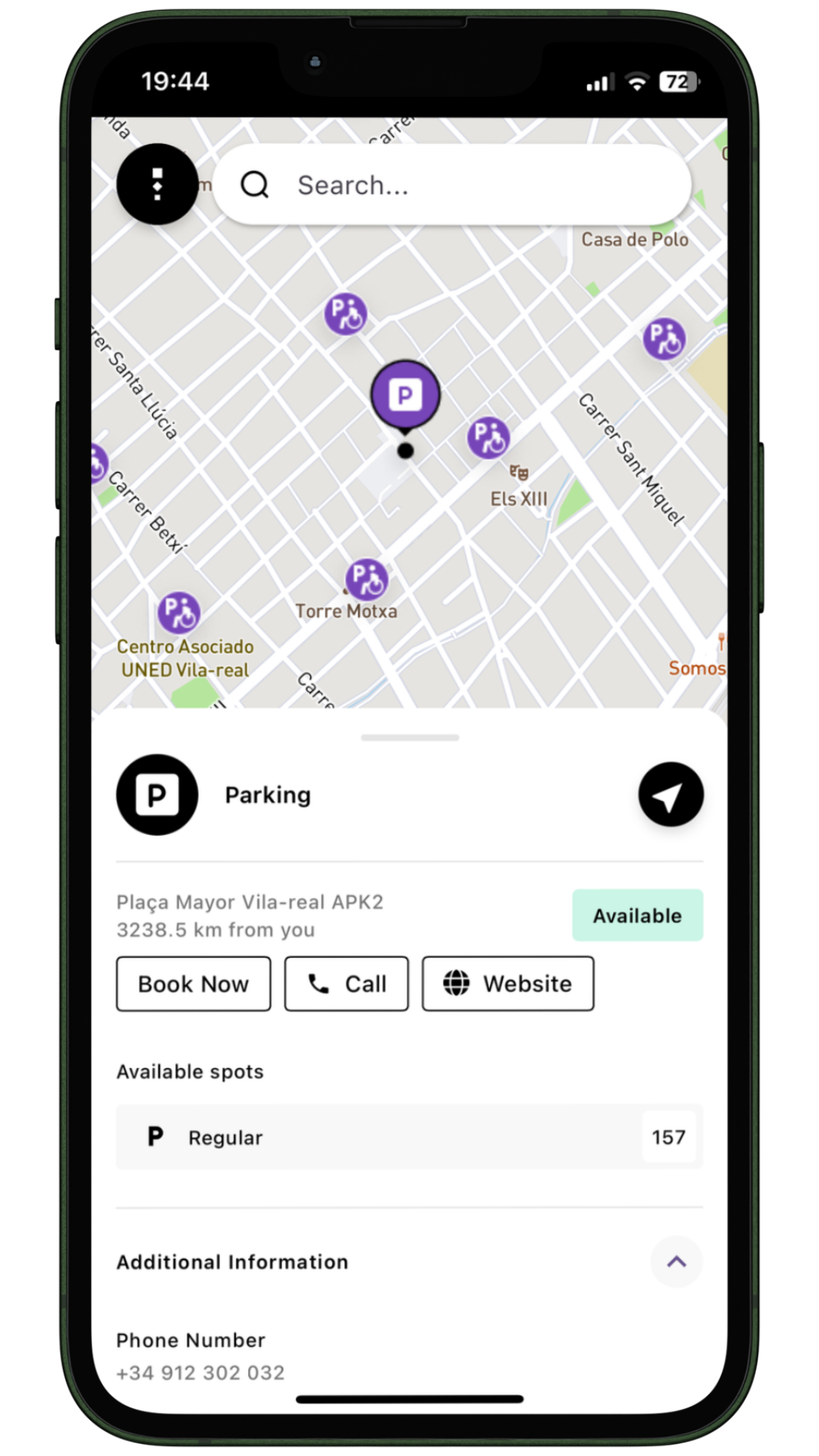 Vila-Real Spain - Real-time parking plaza major- thinkz Iot Vila-Real Spain - Real-time parking plaza major- thinkz Iot